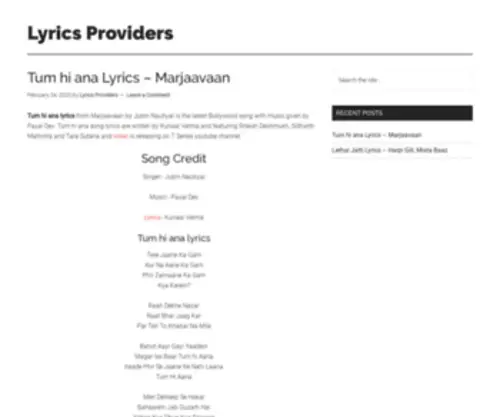 Lyricsproviders.com(Lyricsproviders) Screenshot