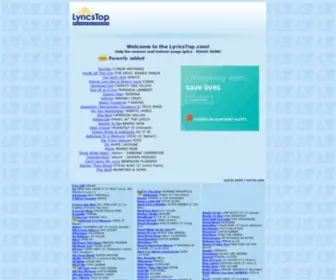 Lyricstop.com(Lyrics Top) Screenshot