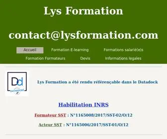 LYsformation.com(Organisme de formation en Prévention des Risques Professionnels) Screenshot