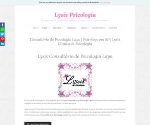 Lysispsicologia.com.br(Consultório de Psicologia Lapa) Screenshot