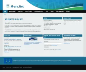 M-Era.net(ERA-NET for materials research and innovation) Screenshot