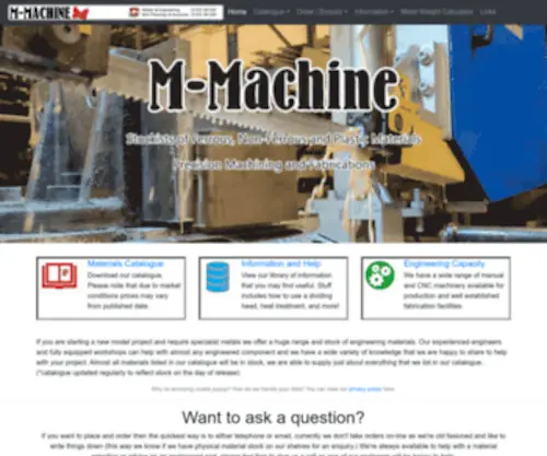M-Machine-Metals.co.uk(M-Machine Metals, Engineering and Fabrication) Screenshot