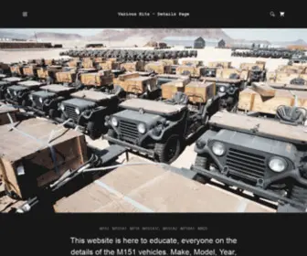 M151Jeep.com(The M151 M151A1 M151A2 G838 Series of 1/4 ton Vehicles) Screenshot