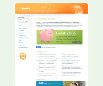 M2News.com.au(E-newsletter Australia software, client marketing newsletter, online newsletter software, Email marketing software Australia, email templates, direct email marketing) Screenshot