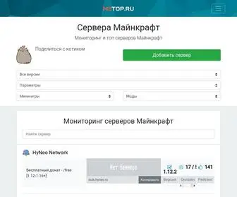 M2Top.ru(Сервера Майнкрафт) Screenshot