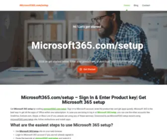 M365Setup365.com(Enter product key to Get started) Screenshot