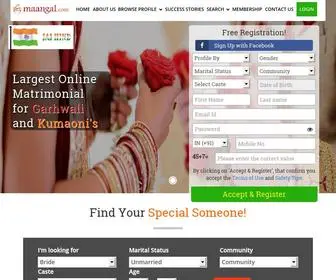 Maangal.com(An Online Uttarakhand Matrimonial Site) Screenshot