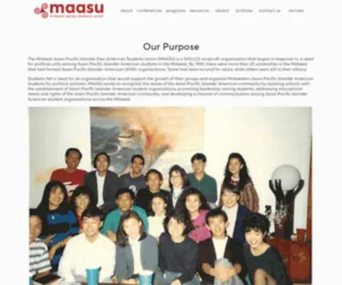 Maasu.org(MAASU Midwest Asian American Student Union) Screenshot
