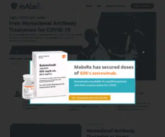 Mabsrx.com(Monoclonal Antibody Treatment for COVID) Screenshot