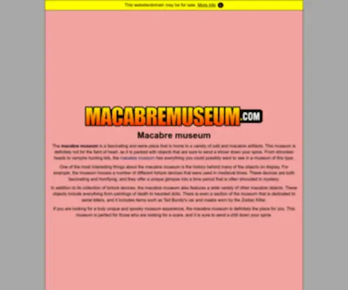 Macabremuseum.com(Macabre museum) Screenshot