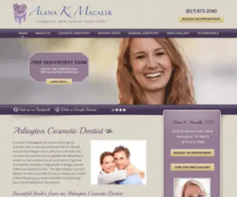 Macalikdds.com(Arlington Cosmetic Dentist) Screenshot