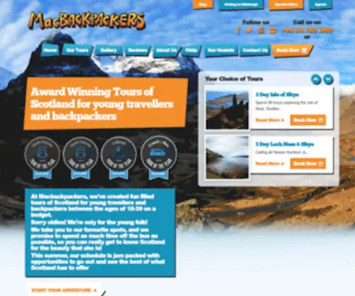 Macbackpackers.com(Award-winning Scotland Tours from Edinburgh) Screenshot