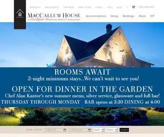 Maccallumhouse.com(Mendocino Luxury Bed & Breakfast) Screenshot