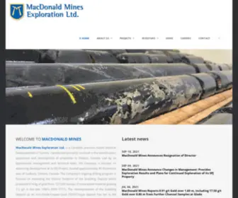 MaCDonaldmines.com(MacDonald Mines Exploration Ltd) Screenshot