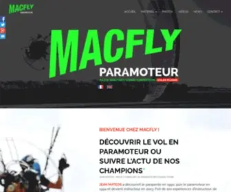 MacFlyparamoteur.com(MACFLY Paramoteur fabricant chassis titane) Screenshot