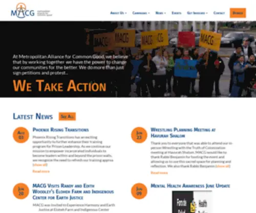 Macg.org(Metropolitan Alliance for Common Good) Screenshot