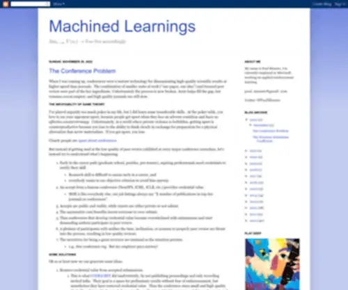 Machinedlearnings.com(Machined Learnings) Screenshot