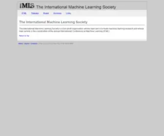 Machinelearning.org(The International Machine Learning Society) Screenshot