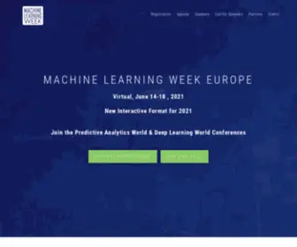 Machinelearningweek.eu(Witness how machine learning) Screenshot