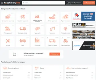 Machineryline.info(An online marketplace for construction equipment and spare parts) Screenshot