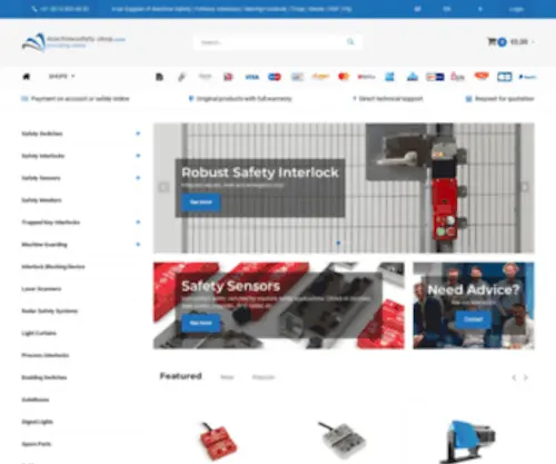 Machinesafety-Shop.com(Interlocks en machinehekwerk) Screenshot