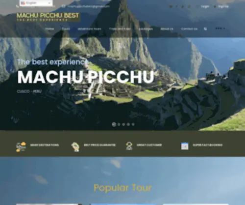 Machupicchubest.com(Tours viajes paquetes a Machu Picchu huaynapicchu cusco peru puno lima) Screenshot