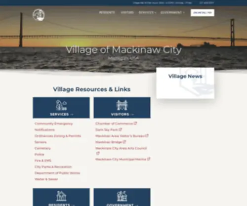 Mackinawcity.org(The Village of Mackinaw City) Screenshot