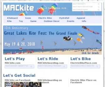 Mackite.com(Kites Toys Games Puzzles Boardsports) Screenshot