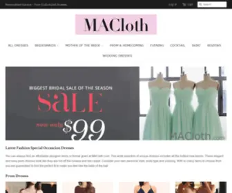 Macloth.com(MACloth Fashion Clothing for Special Occasion) Screenshot