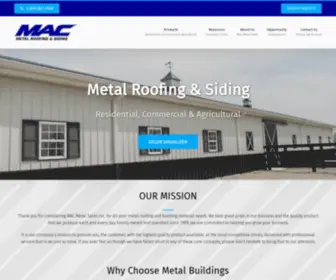 Macmetalsales.com(Metal Roofing) Screenshot