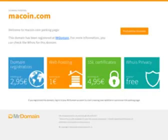 Macoin.com(Registrado en DonDominio) Screenshot