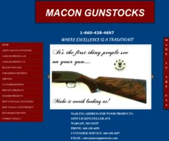 Macongunstocks.com(Macon Gunstocks Gunstock manufacturer semi inlet wood replacement stocks) Screenshot