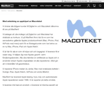 Macoteket.se(MacRent) Screenshot