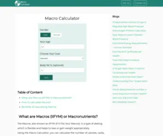 Macrocalculator.org(The Macro Calculator) Screenshot