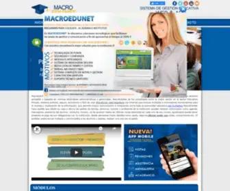 Macroedunet.com(Sistema Integral de Gestion Educativa para Colegios) Screenshot