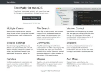 Macromates.com(Text editor for macOS) Screenshot