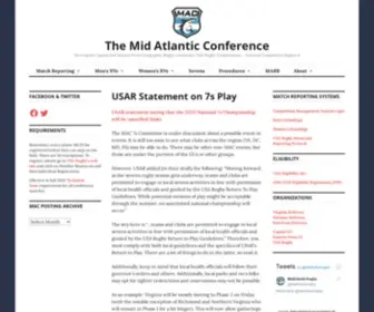 Macrugby.org(Serving the Capital and Eastern Penn Geographic Rugby Unions for Club Rugby Competitions) Screenshot