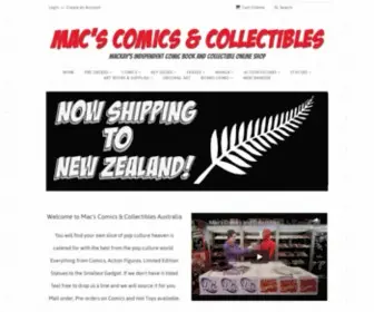 Macscomics.com.au(Mac's Comics and Collectibles) Screenshot