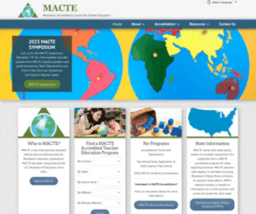 Macte.org(Montessori Accreditation Council for Teacher Education MACTE Home) Screenshot