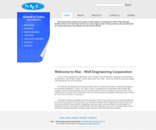 Macwellengg.com(Mac-well Engineering manufacture and supply a wide range of compression Industrial Tube & Pipe Fittings, Needle Valves and Tube Clips which are of very high quality) Screenshot