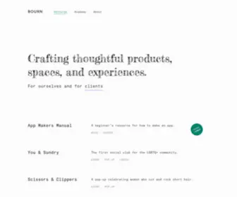 Madebybourn.com(Venture Studio & Product Consultancy) Screenshot