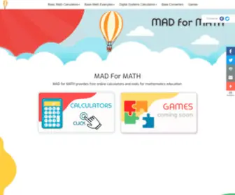 Madformath.com(MAD for MATH) Screenshot