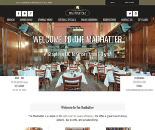 Madhatterdc.com(Washington DC Restaurant & Bar) Screenshot
