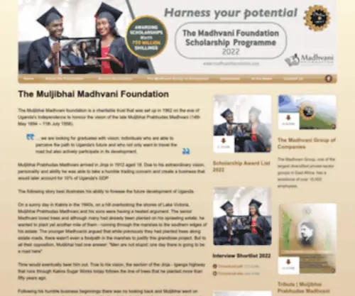 Madhvanifoundation.com(The Madhvani Foundation) Screenshot