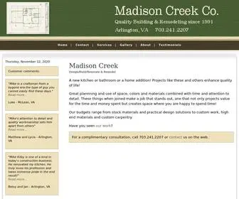 Madisoncreekhomes.com(Madison Creek) Screenshot