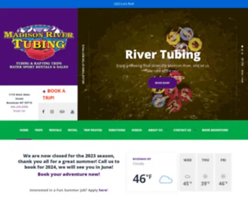 Madisonrivertubing.com(River tubing) Screenshot