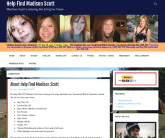 Madisonscott.ca(Madison Scott is missing) Screenshot