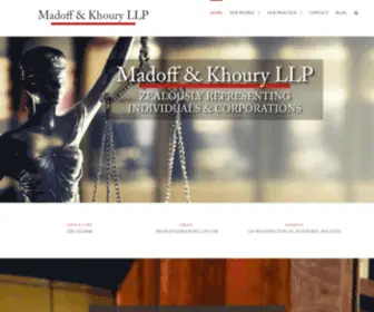 Madoffkhoury.com(Madoff & Khoury LLP) Screenshot