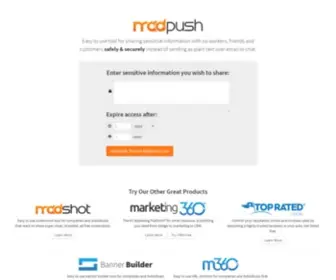 Madpush.net(Share Sensitive Information With Teammates & Customers Safely & Securely) Screenshot