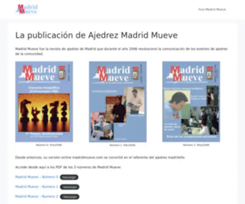 Madridmueve.com(La publicación de Ajedrez Madrid Mueve) Screenshot